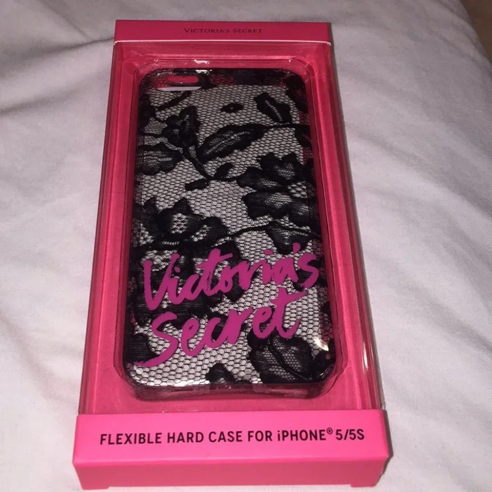 BLACK FLORAL LACE iPhone 5 5s Phone Hard Case‎ Pink